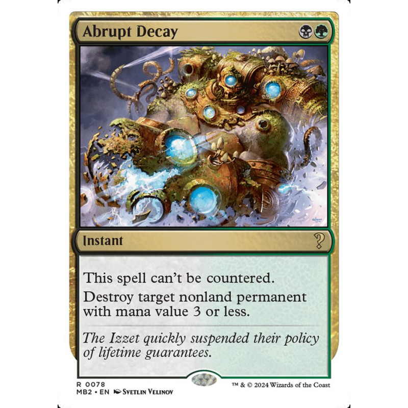 Abrupt Decay